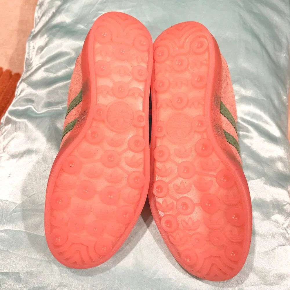 🍓 adidas Gazelle Indoor Semi Pink Spark Preloved Scarlet Green Men's 7 UK 6.5 - Picture 7 of 14